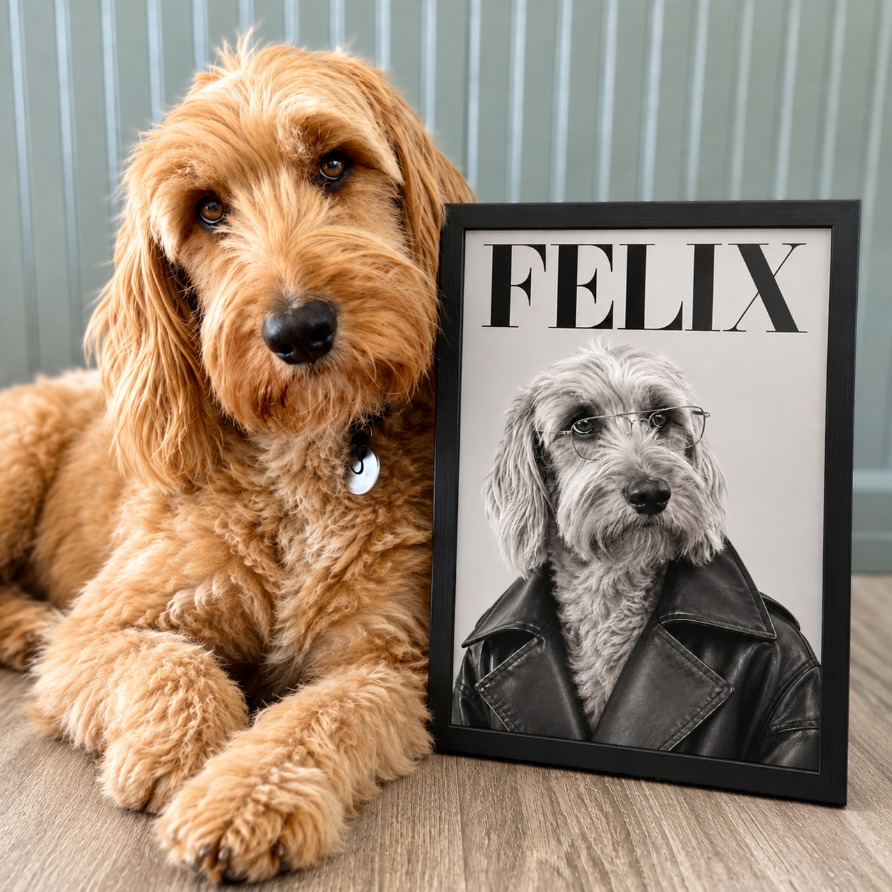 Félix with their portrait