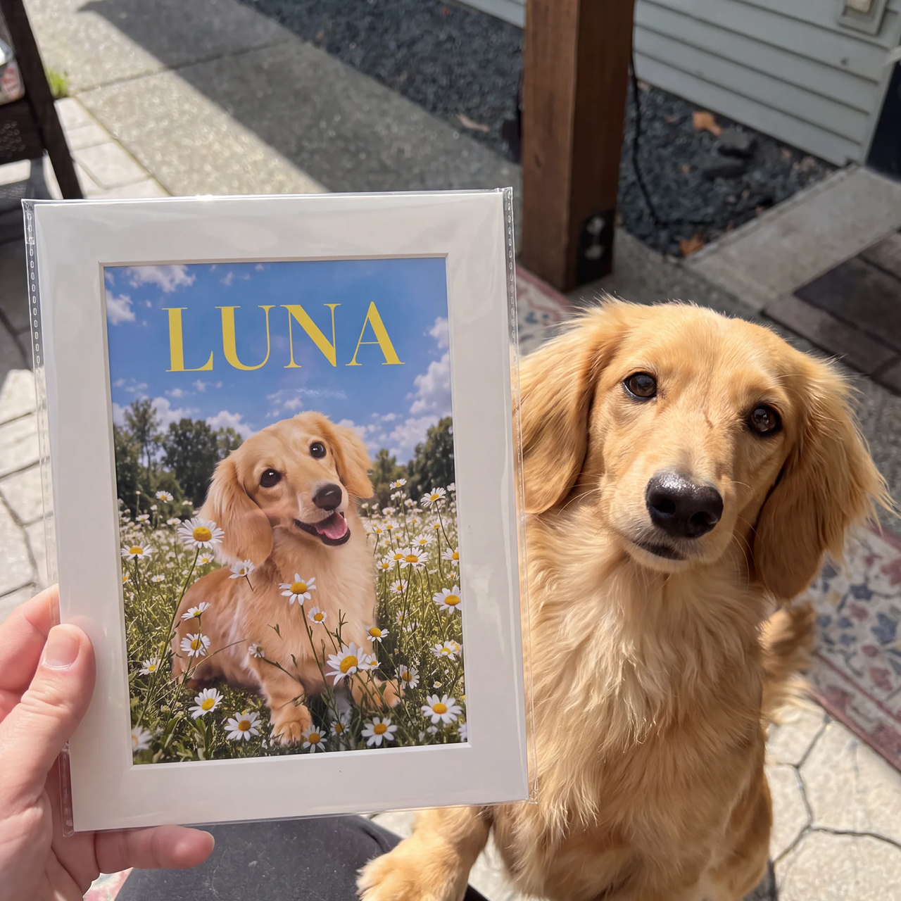 Luna with their portrait