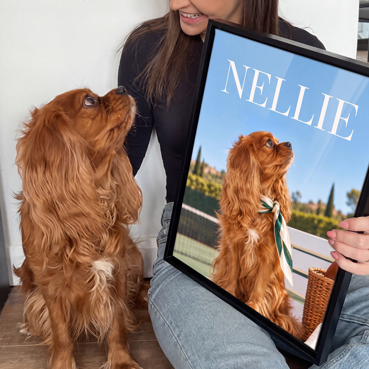 Nellie with their portrait
