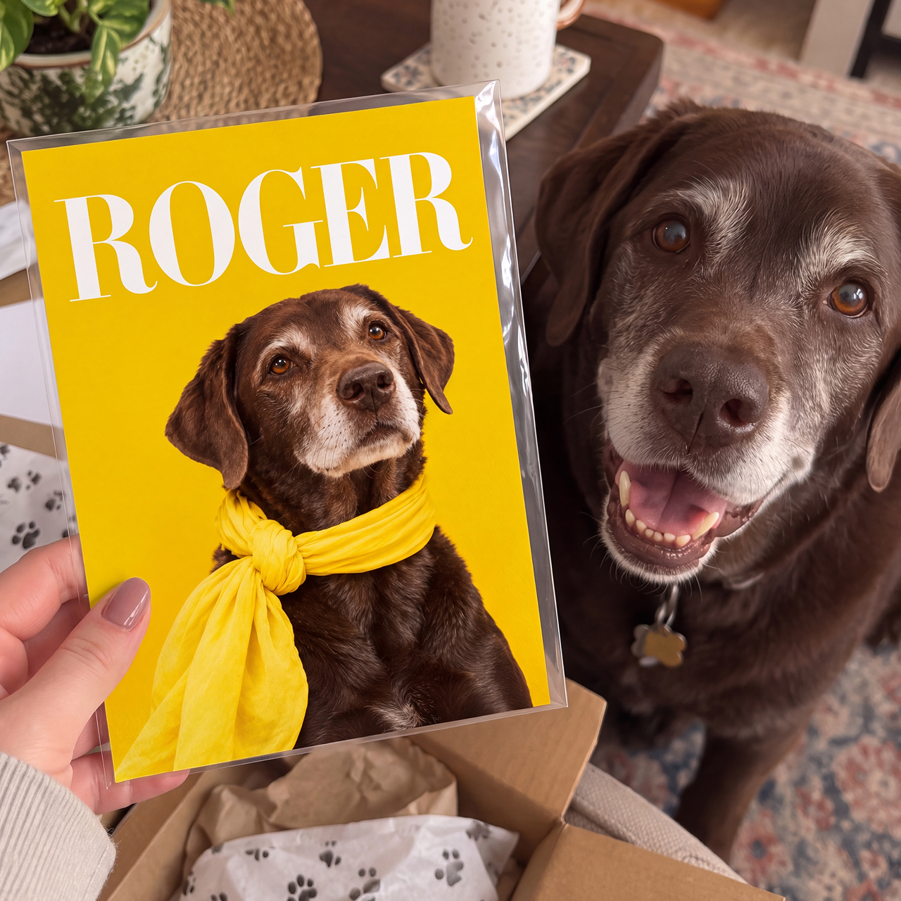 Roger with their portrait